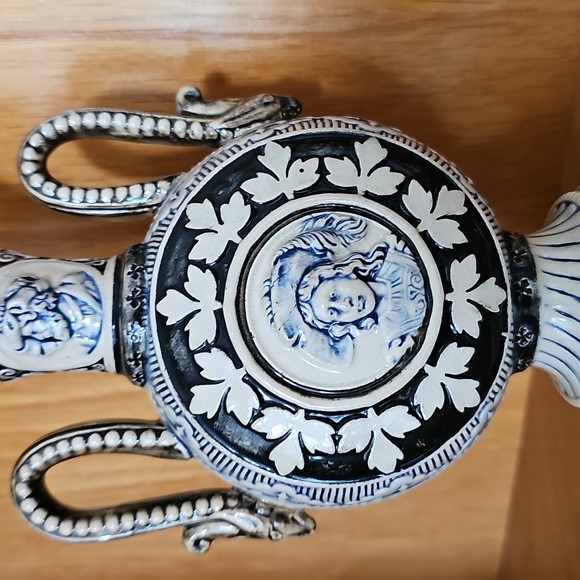 ⚱️HP⚱️Antique German Salt-Glazed Stoneware Vase 19th Century Historismus Period - Picture 3 of 15